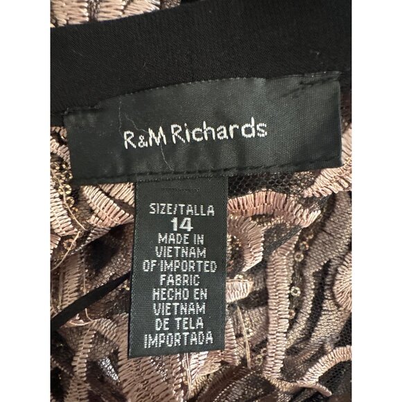 R&M Richards Womens 3-Piece Sequined Embroidered Pantsuit Size 14 Evening New - Picture 7 of 11